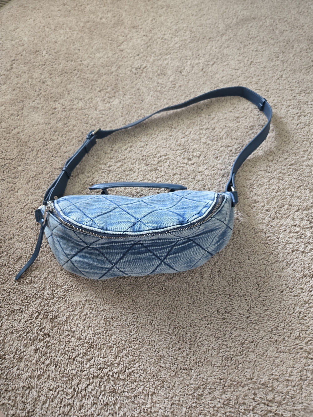 3AM Forever Quilted Denim Belt Bag / Fanny Pack Blue